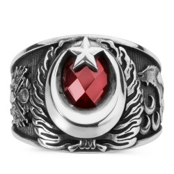 3 Hilal Bozkurt Tasarım Erkek Gümüş Yüzük - Anı Yüzük