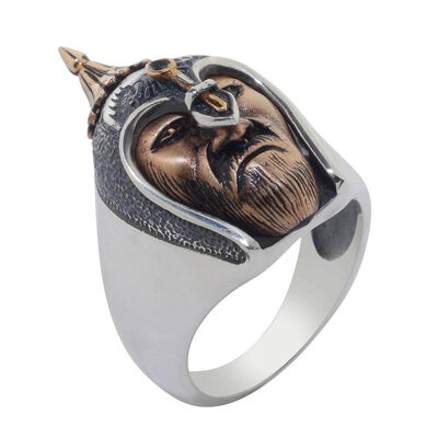 3D Warrior 925 Sterling Silver Men's Ring - 1