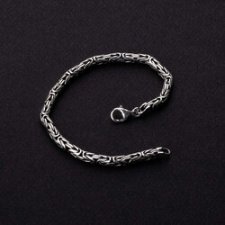 925 Ayar Gümüş 5,2mm Erkek Kral Zincir Bileklik - Anı Yüzük