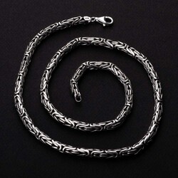 925 Ayar Gümüş 7,5mm Erkek Kral Zincir Kolye - Anı Yüzük