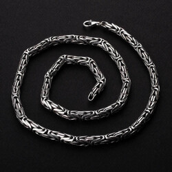 925 Ayar Gümüş 9mm Erkek Kral Zincir Kolye - Anı Yüzük