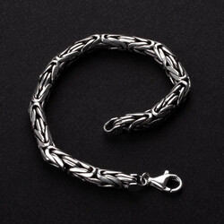 925 Ayar Gümüş 9mm Erkek Kral Zincir Bileklik - Anı Yüzük