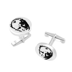 925 Ayar Gümüş Atatürk Resimli Kol Düğmesi - Anı Yüzük