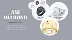 Anı Diamond Minimalist Kare Tasarım 0.05 Karat Pırlantalı Eskitme Gümüş Erkek Yüzük - 9