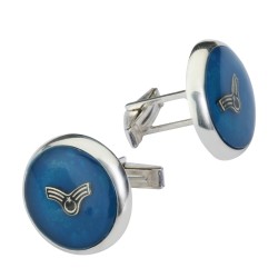 Astsubay Amblemli Gümüş Kol Düğmesi - Anı Yüzük