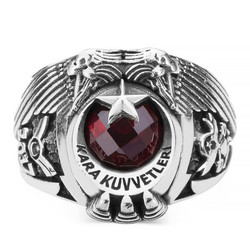 Astsubay Armalı Çift Kartal Başlı Kara Kuvvetleri Yüzüğü - Anı Yüzük