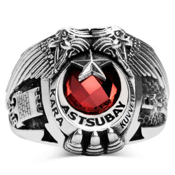 Astsubay Kara Kuvvetleri Göktürkçe Türk 2018 İstihkam Yüzüğü - Anı Yüzük