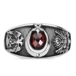 Ay Yıldız Osmanlı Armalı Çift Başlı Kartallı Yüzük - Anı Yüzük