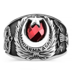 Ay Yıldızlı Jandarma Asayiş Yüzüğü - Anı Yüzük