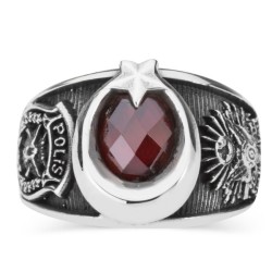 Ay Yıldızlı Osmanlı Armalı Polis Özel Harekat Yüzüğü - Anı Yüzük