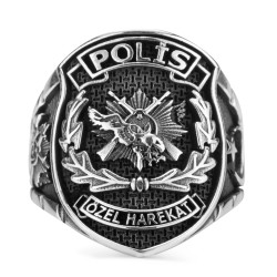 Ay Yıldızlı Taşsız Polis Özel Harekat Yüzüğü (Küçük Boy) - Anı Yüzük