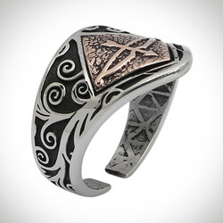 B Series Great Seljuk Tozkoparan Arrow Bow Mens Zihgir Ring - 2