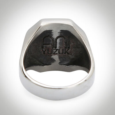 B Series Scorpion Mens Ring Grey-Bronze Color Sides Simple Model Transparent Enameled - 3