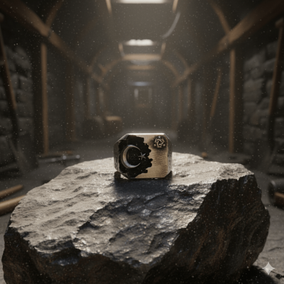 Black Onyx Stone Silver Crescent and Star Ring with Flags - 3