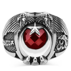 Bozkurt Motifli Komando Yüzüğü - Anı Yüzük