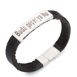 Bu Da Geçer Ya Hu Yazılı Erkek Bileklik - Anı Yüzük