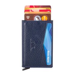 Change Anıtolia Hakiki Deri Bozuk Para Bölmeli Mekanizmalı Kartlık Cüzdan Lacivert - Anı Yüzük