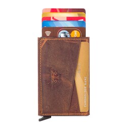 Change Anıtolia Vintage Crazy Deri Bozuk Para Bölmeli Mekanizmalı Kartlık Cüzdan Eskitme Taba - Anı Yüzük