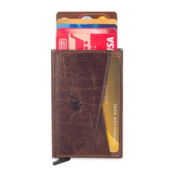 Change Anıtolia Vintage Crazy Deri Bozuk Para Bölmeli Mekanizmalı Kartlık Cüzdan Kahverengi - Anı Yüzük