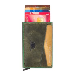 Change Anıtolia Vintage Crazy Deri Bozuk Para Bölmeli Mekanizmalı Kartlık Cüzdan Yeşil - Anı Yüzük