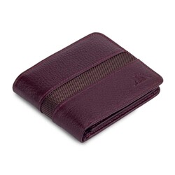 Chicago Sport Şerit Detaylı Özel Tasarım Deri Erkek Cüzdan Bordo - Anı Yüzük