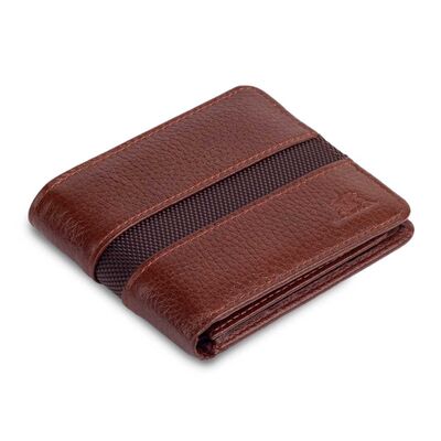 Chicago Sport Şerit Detaylı Özel Tasarım Deri Erkek Cüzdan Taba - 1