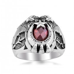 ?Çift Kartal Başlı Kayı Motifli M.E.B. Yüzüğü - Anı Yüzük