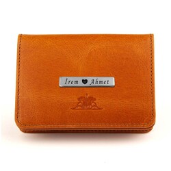 Anıtolia Spor Tasarım Çıtçıtlı Crazy Deri Erkek Kartlık Cüzdan Hardal Rengi - Anı Yüzük