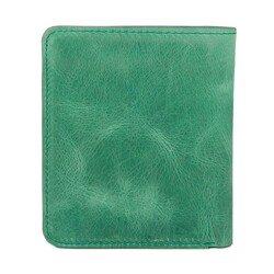 Functional Trifold Classic Mens Wallet Vintage Crazy Leather Green Pistachio - 6