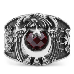 Göktürkçe Türk Motifli Jandarma Yüzüğü - Anı Yüzük