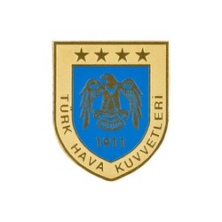 Gold-Mavi Hava Kuvvetleri Mini Cüzdan Rozeti - 1