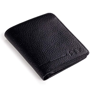 Gold-Mavi Hava Kuvvetleri Mini Rozetli Katlamalı Klasik Cüzdan Siyah - 2