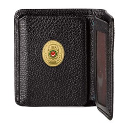 Gold Renk Gümrük Muhafaza Kaçakçılık Mini Rozetli Katlamalı Klasik Cüzdan Siyah - Anı Yüzük