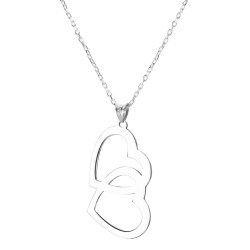 Gümüş Bayan Kalpler Kolye - Anı Yüzük