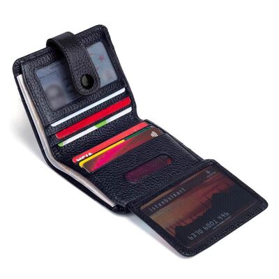 Gümüş Renk EGM Bekçi Mini Rozetli Cosmopolit Klasik Cüzdan Siyah - 2