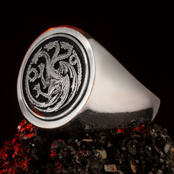 House of the Dragon Gümüş Erkek Yüzük Gümüş Renk - Anı Yüzük