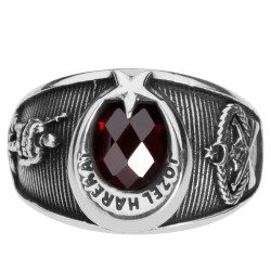 Jandarma Özel Harekat Ay Yıldız Gümüş Yüzük - Anı Yüzük