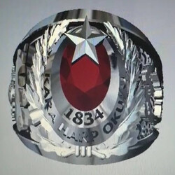 Kara Harp Okulu Atatürk Silüetli Yüzüğü - Anı Yüzük