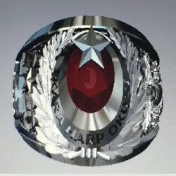 Kara Harp Okulu Genelkurmay Logolu Gümüş Yüzük - Anı Yüzük