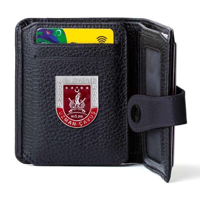 Kara Kuvvetleri Uzman Çavuş Mini Rozetli Cosmopolit Klasik Cüzdan Siyah - 1