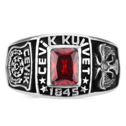 Kare Taşlı Çevik Kuvvet Yüzüğü - Anı Yüzük