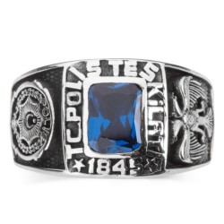 Kare Taşlı Polis Teşkilatı Yüzüğü - Anı Yüzük