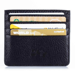 Kişiye Özel İsimli Çıtçıtlı İnce Deri Kartlık Siyah-Lacivert - 3