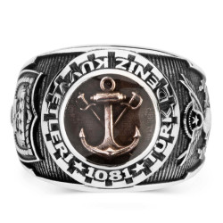 Mineli Çapalı Türk Deniz Kuvvetleri Yüzüğü - Anı Yüzük