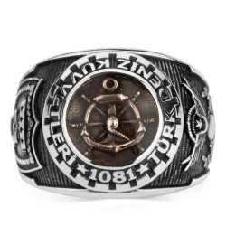 Mineli Dümenli Türk Deniz Kuvvetleri Yüzüğü - Anı Yüzük