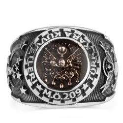 Mineli Osmanlı Armalı Türk Kara Kuvvetleri Yüzüğü - Anı Yüzük