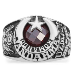 Osmanlı Armalı Jandarma Komando 2017 Askeri Yüzük - Anı Yüzük