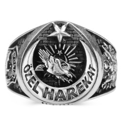 Osmanlı Armalı Taşsız Polis Özel Harekat Yüzüğü - Anı Yüzük