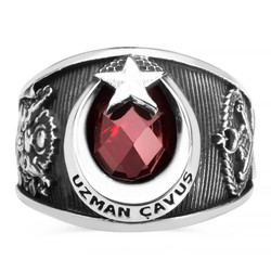 Osmanlı Armalı Uzman Çavuş Yüzüğü - Anı Yüzük