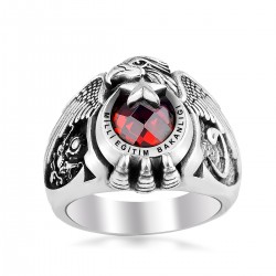 Osmanlı Armalı Ve Elif Vav Motifli Milli Eğitim Müdürlüğü Yüzüğü - Anı Yüzük